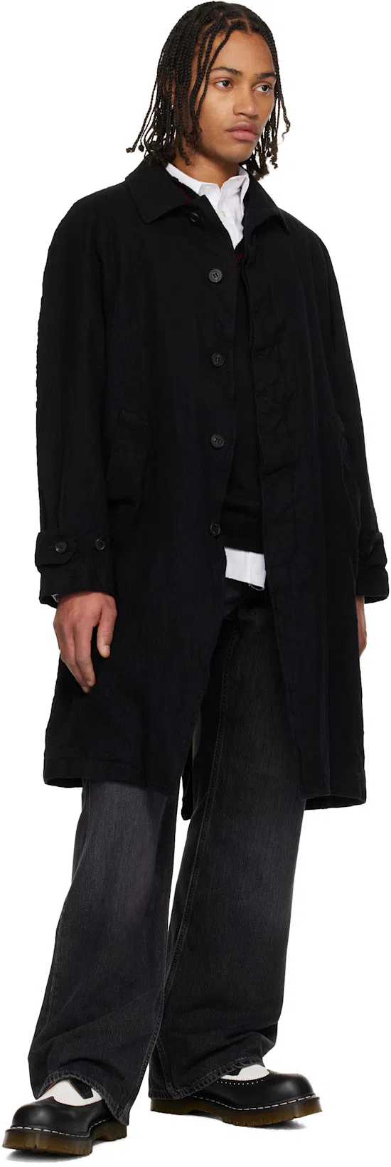 DR. MARTENS 3989 Bex Smooth Leather Brogue Shoes In Black/white