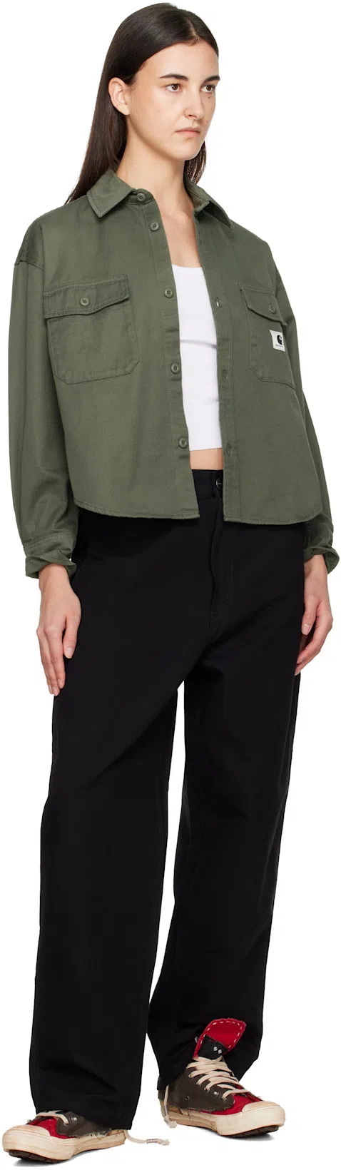 CARHARTT Jacket Opuntia With Collared Design And Pockets In Green