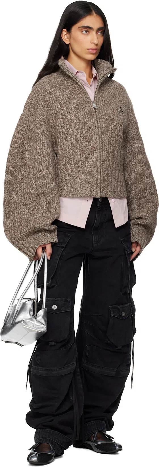 ATTICO Ballerina Flat Floor 01 Black In Animal Print