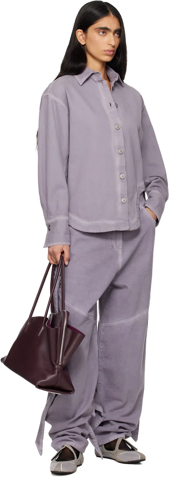 ATTICO Nomad Ballerina Flat In Gray