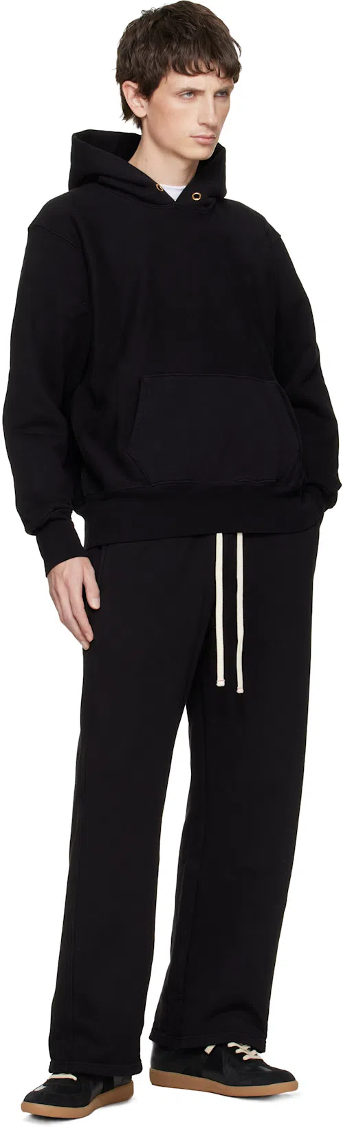 MAISON MARGIELA Casual Low Top Sneakers With Suede Panels In Black