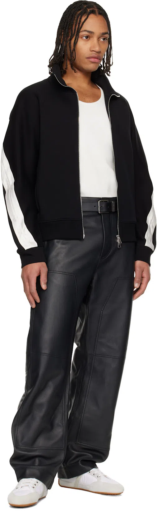 GIVENCHY White Silm Sneakers In Nylon And Suede In Animal Print