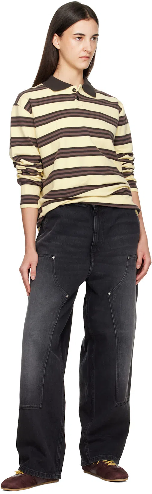 STILL KELLY Yellow & Brown Oversized Polo