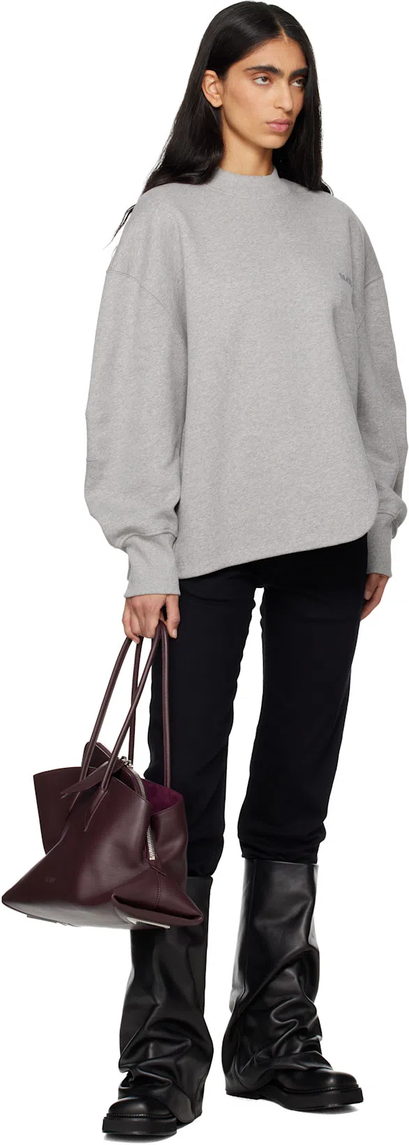 ATTICO Robin Black Boots With Square Toe And Logo Plaque On The Rear In Leather Woman