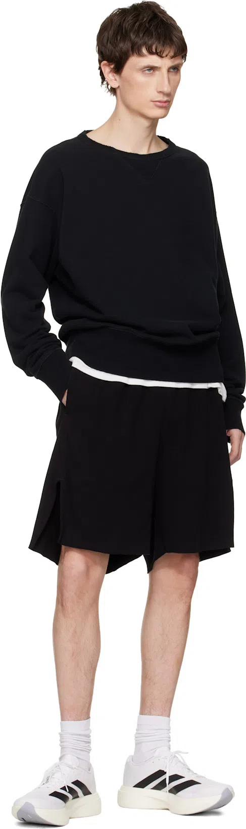 ADIDAS ORIGINALS Adidas Adizero Evo White Sneakers With Signature 3-stripes In Gray