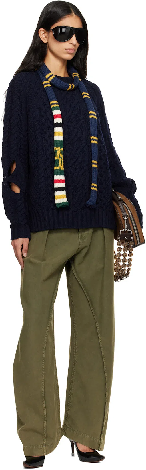 STEFAN COOKE Brown Short Button Bag Strap