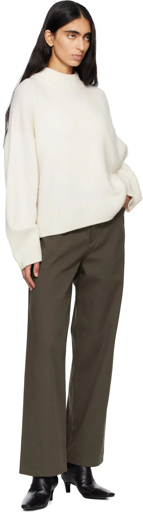 TOTÊME Toteme Mid Heel Leather Boots In Black