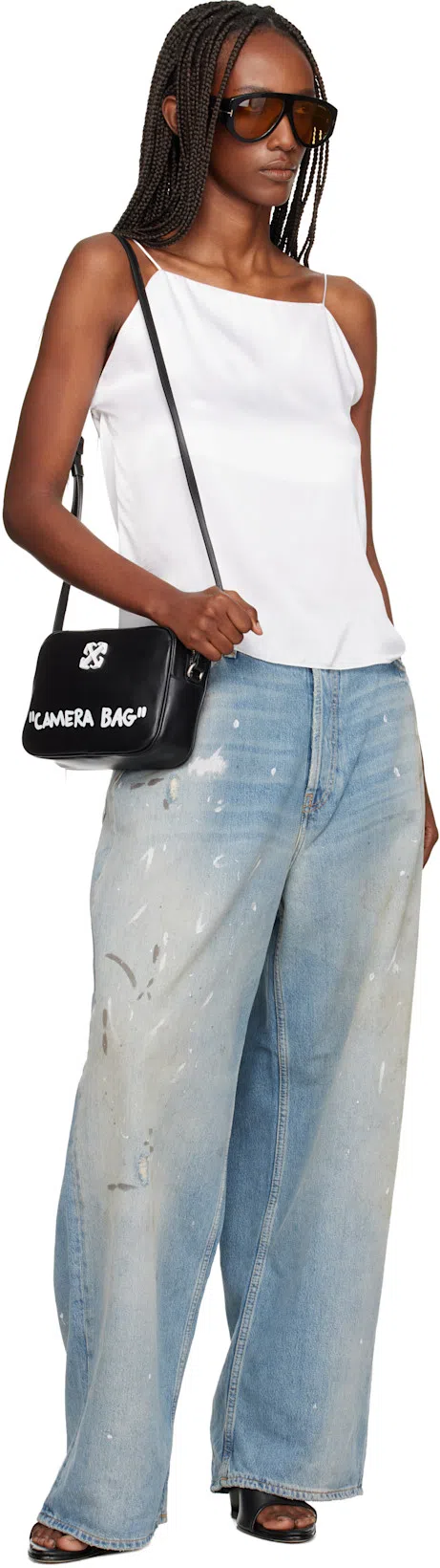 OFF-WHITE Medium Jitney Quote Shoulder Bag In Black
