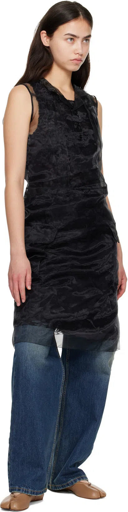 MAISON MARGIELA Mother Grey Stretch Denim The Doozy Sneak Fray Jeans In Brown