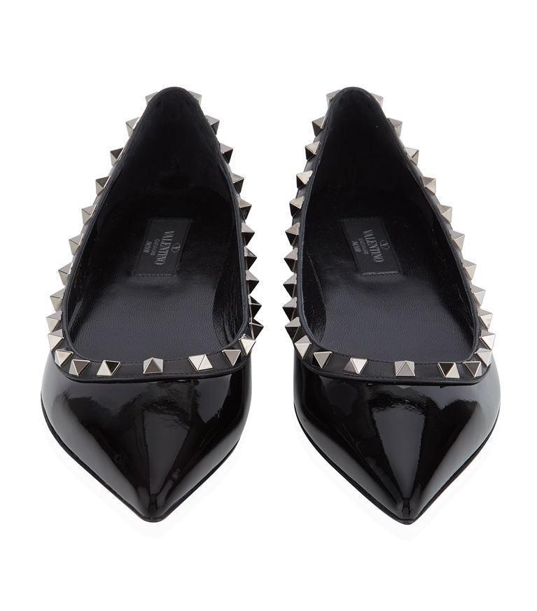 VALENTINO GARAVANI Rockstud Leather Flats In Red V