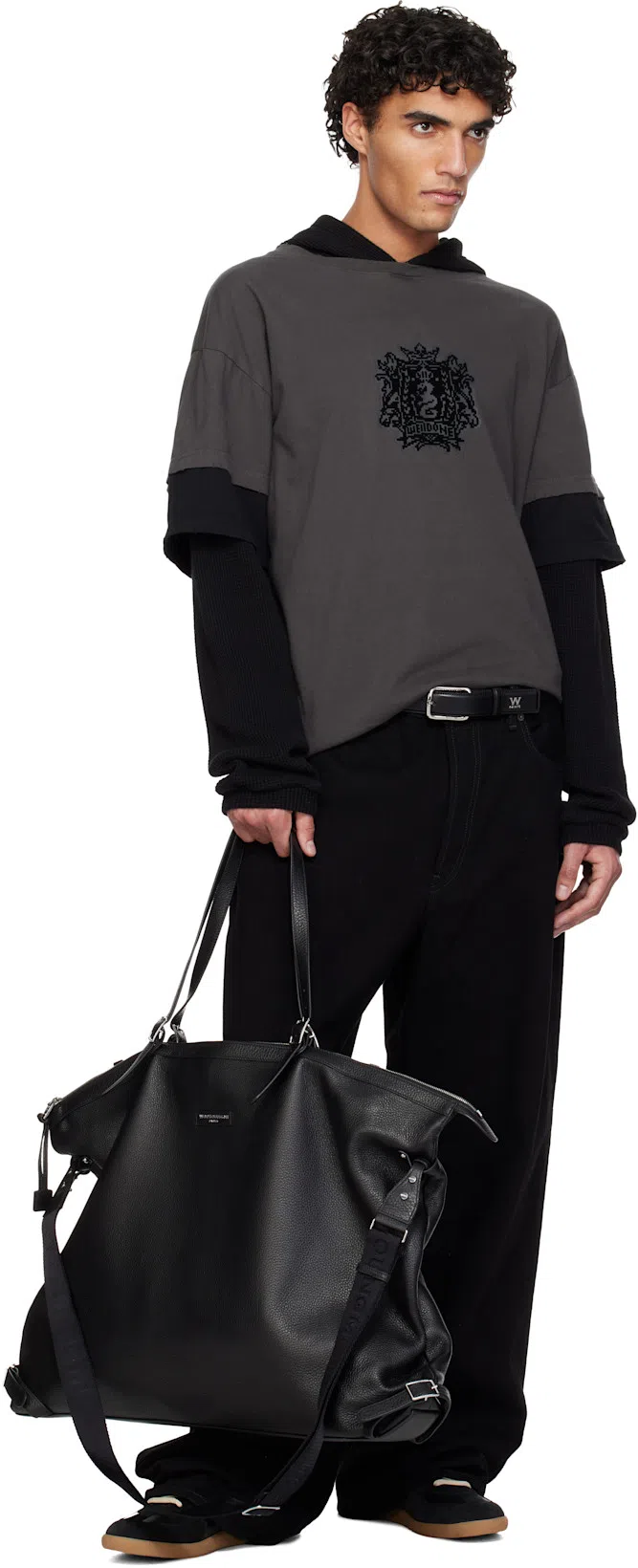 MAISON MARGIELA Casual Low Top Sneakers With Suede Panels In Black