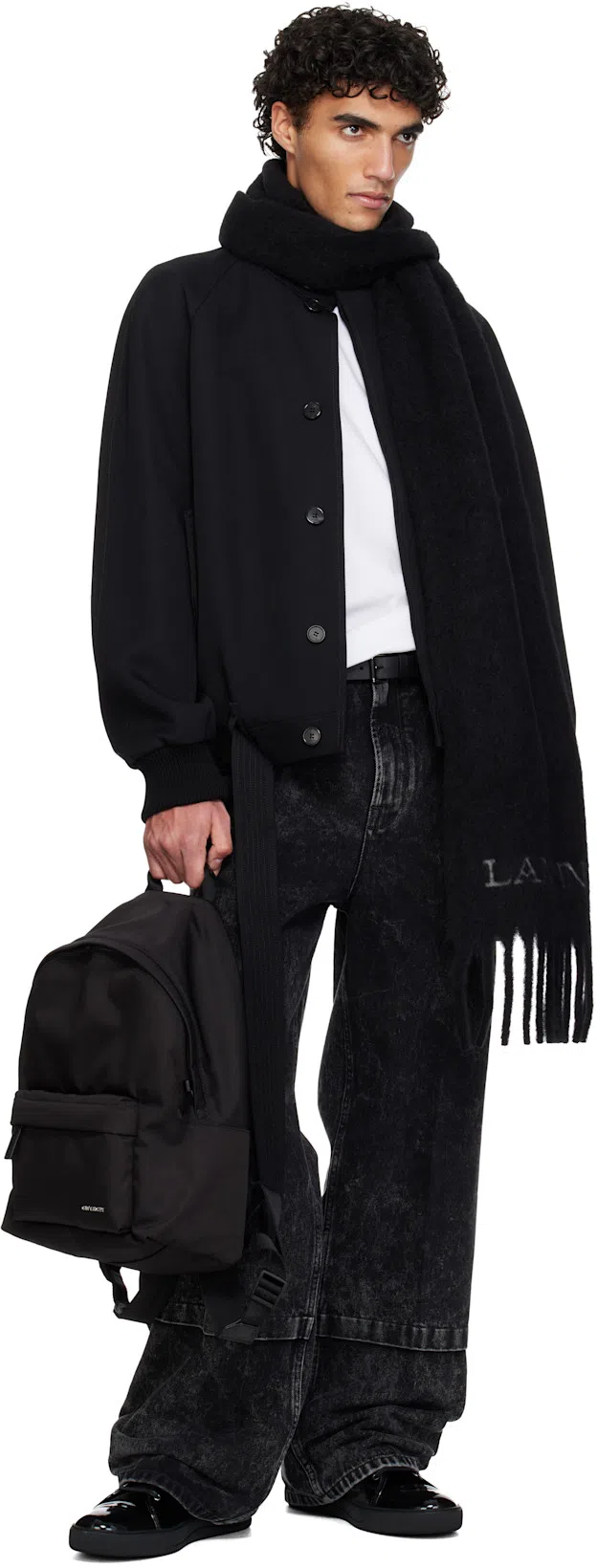 GIVENCHY Black Backpack With Adjustable Shoulder Straps And Logo On Front In Tech Fabric Man