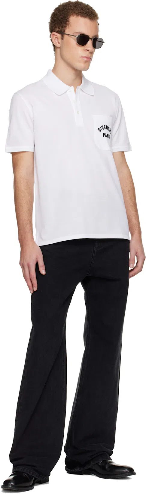 GIVENCHY Polo Shirt With Short Sleeves And Chest Pocket In White