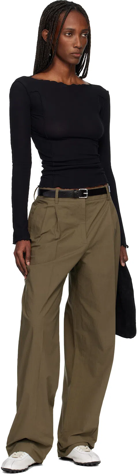 THE ROW Bindle Small Shoulder Bag In Silk Leather In Black