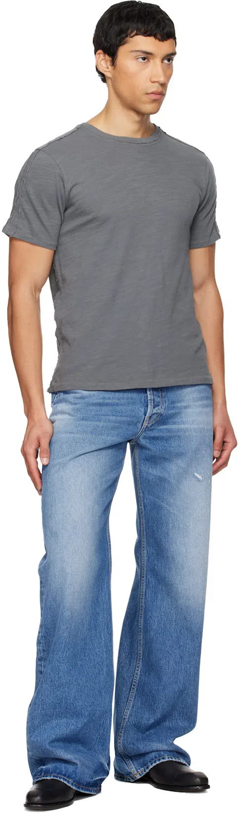 ACNE STUDIOS Stamped Monogram Calf Leather Loafers In Black