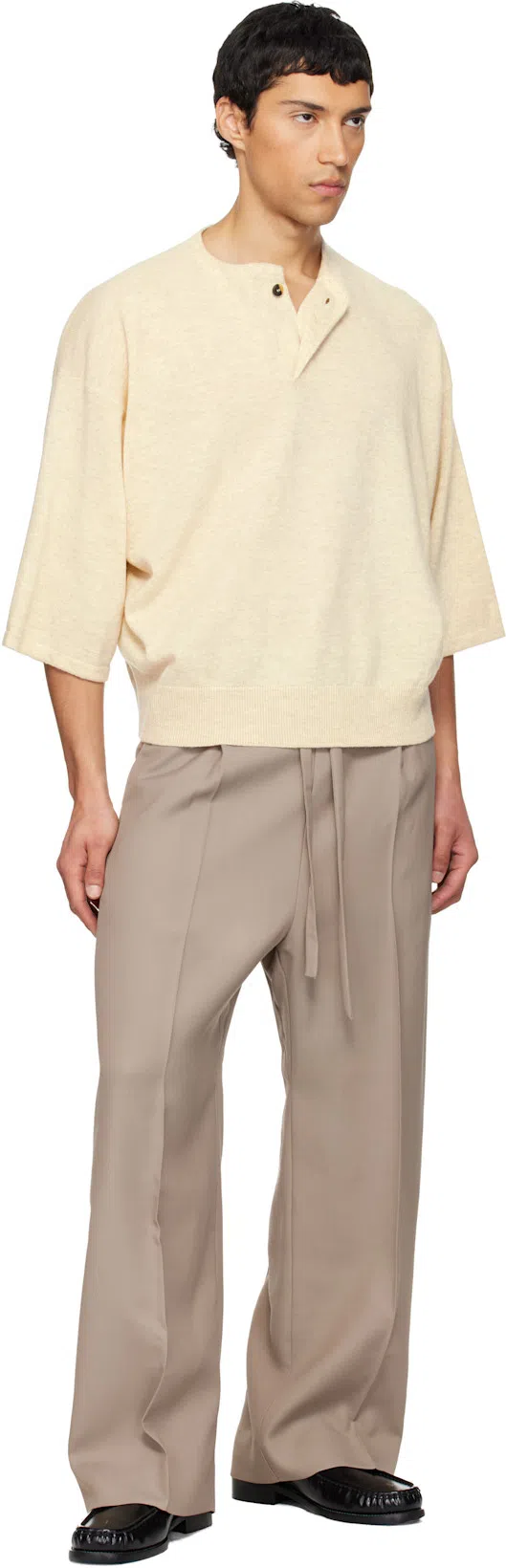 ACNE STUDIOS Stamped Monogram Calf Leather Loafers In Black