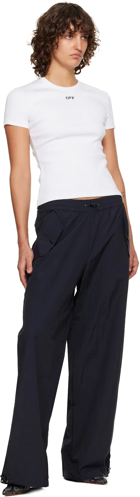 OFF-WHITE Stretch Cotton T Shirt Short Sleeves Crew Neck In White