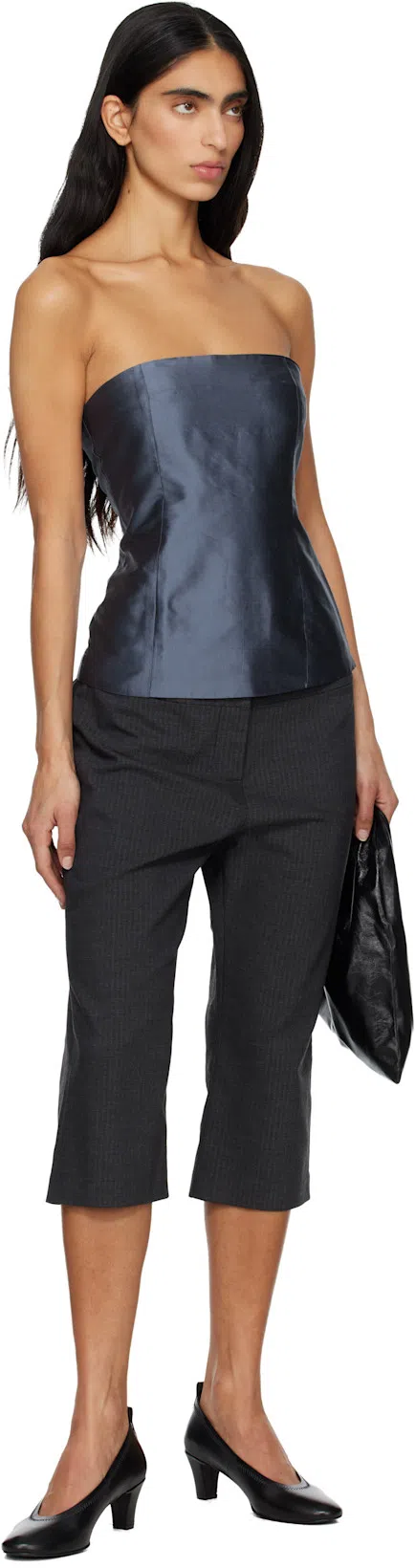 THE ROW Womens Black Pld Bindle Small Leather Bag