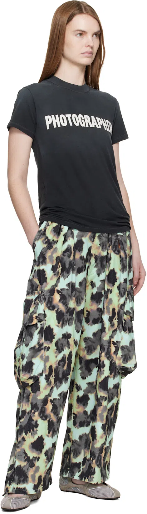 ATTICO Nomad Ballerina Flat In Gray