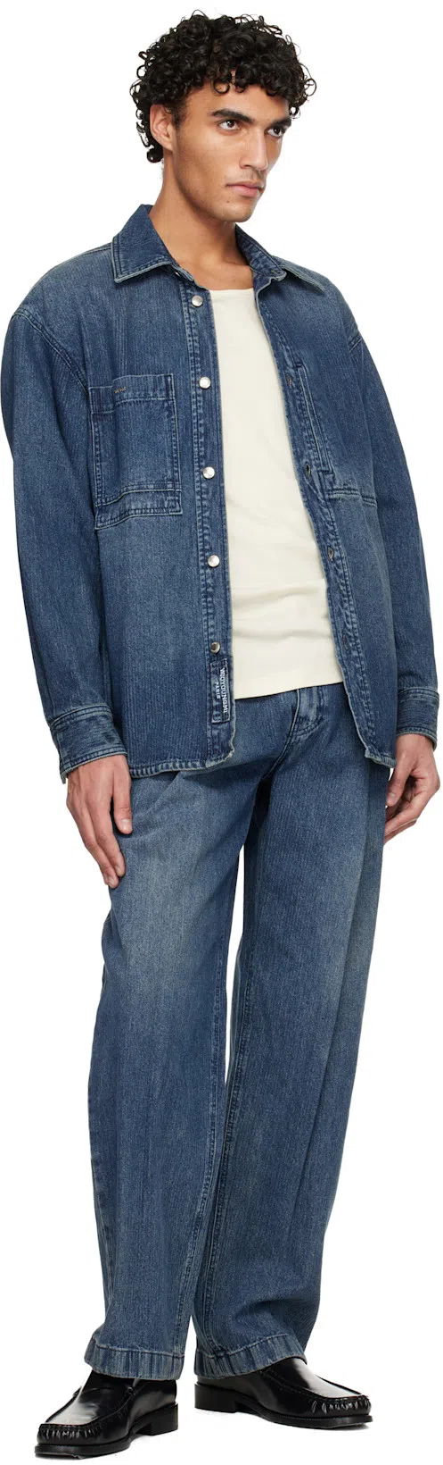 ACNE STUDIOS Stamped Monogram Calf Leather Loafers In Black