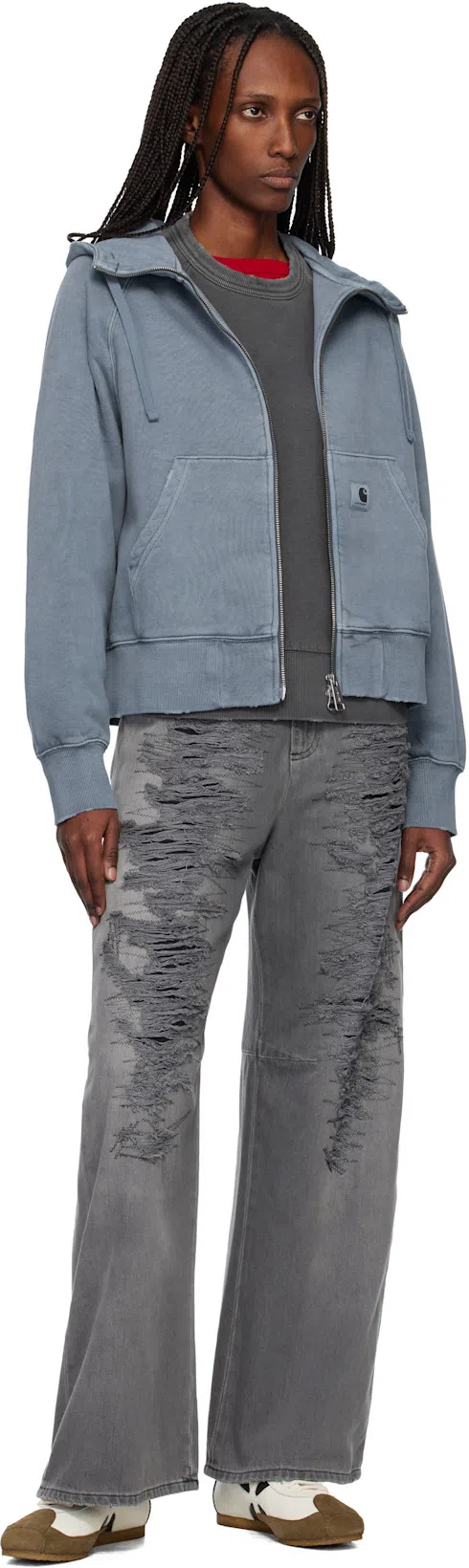 STEFAN COOKE Off-white & Khaki Slashed Trainer Sneakers In Multi