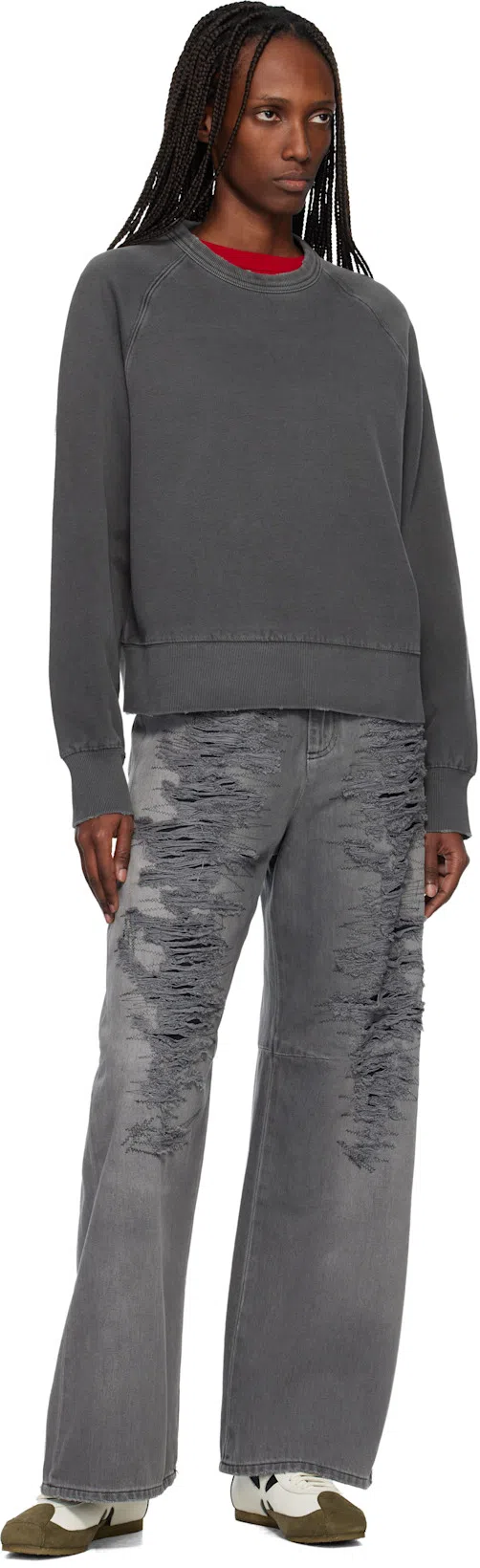 STEFAN COOKE Off-white & Khaki Slashed Trainer Sneakers In Multi