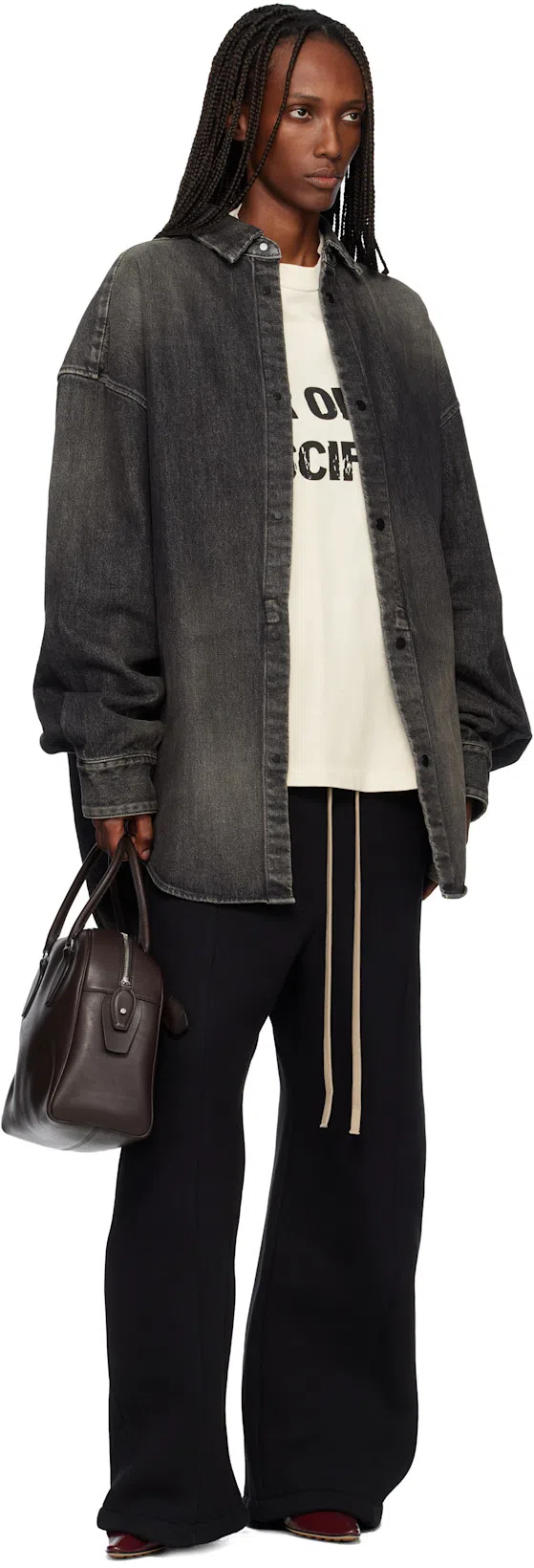 FEAR OF GOD Black Wide Leg Sweatpants