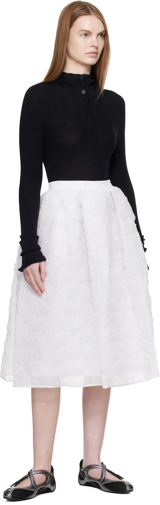 ATTICO Ballerina Flat Floor 01 Black In Animal Print