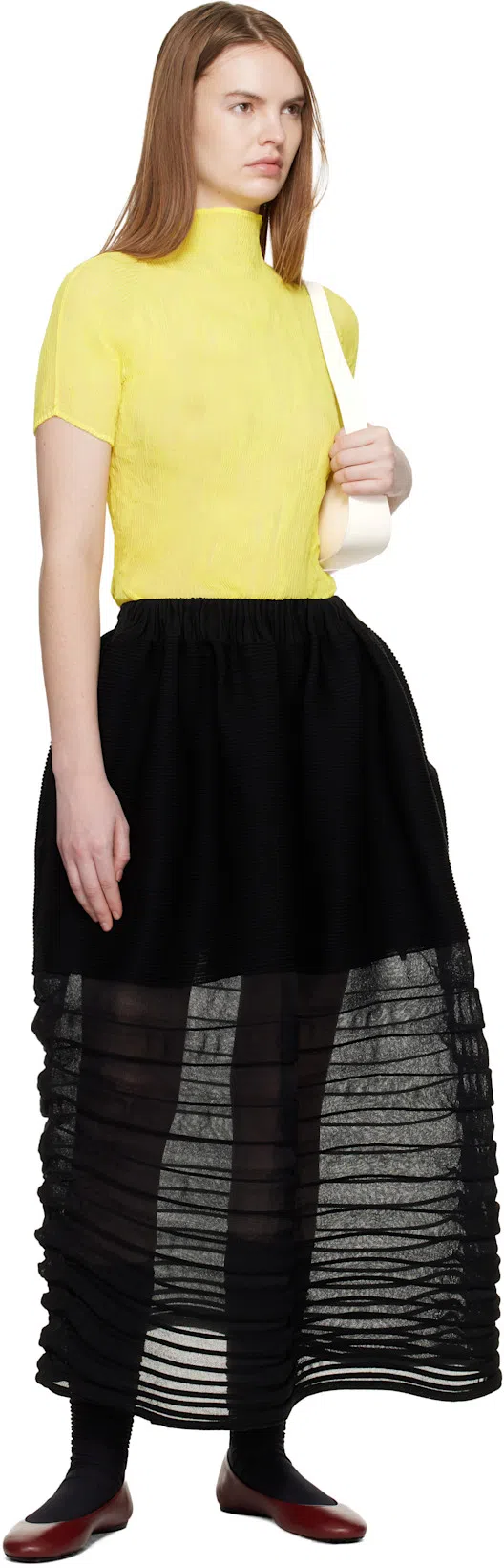 THE ROW Half Moon Shoulder Bag In Smooth Calfskin In White