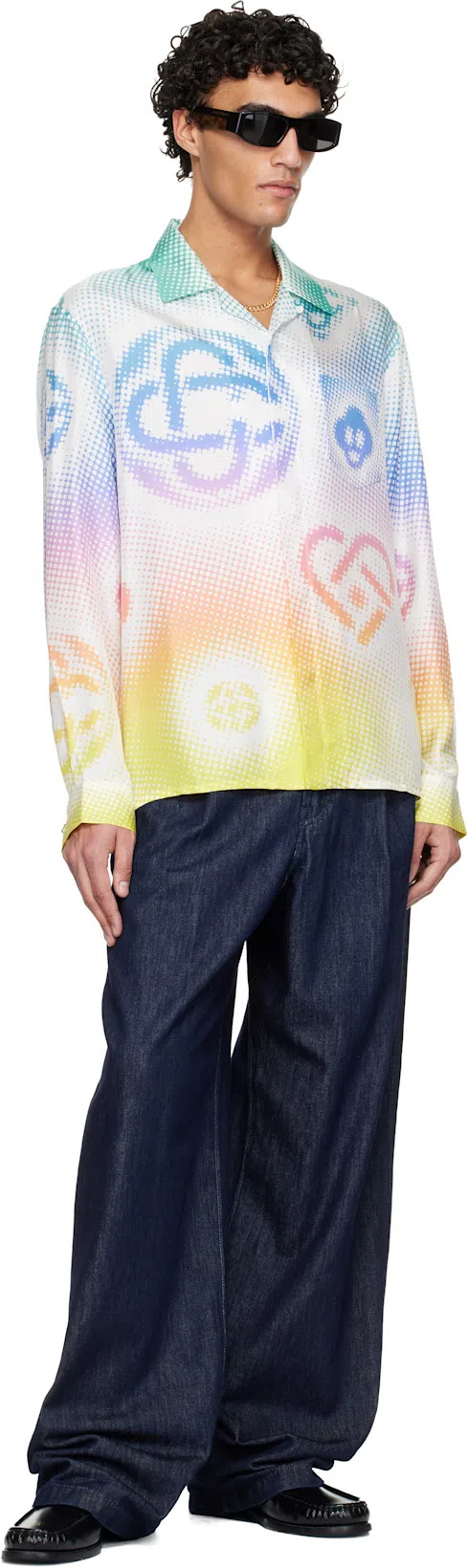 ACNE STUDIOS Stamped Monogram Calf Leather Loafers In Black