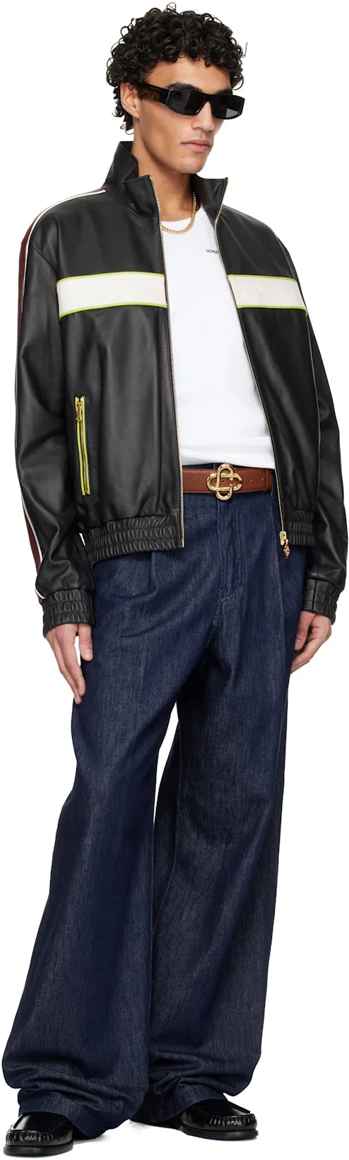 ACNE STUDIOS Stamped Monogram Calf Leather Loafers In Black