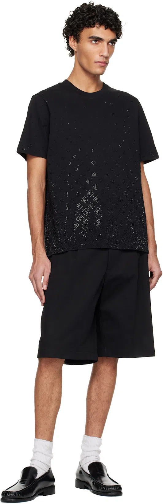 ACNE STUDIOS Stamped Monogram Calf Leather Loafers In Black