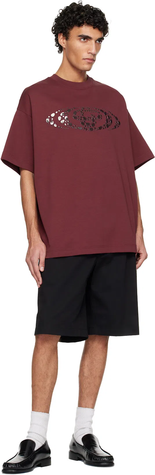 ACNE STUDIOS Stamped Monogram Calf Leather Loafers In Black