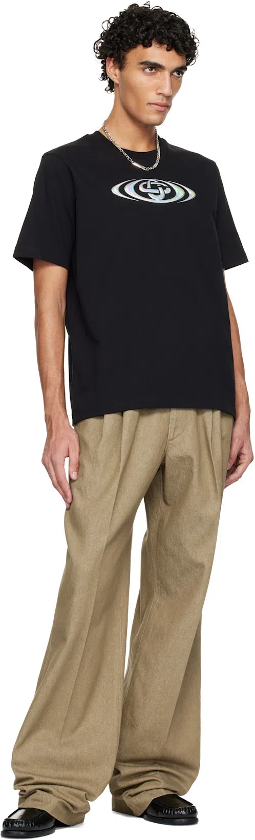 ACNE STUDIOS Stamped Monogram Calf Leather Loafers In Black