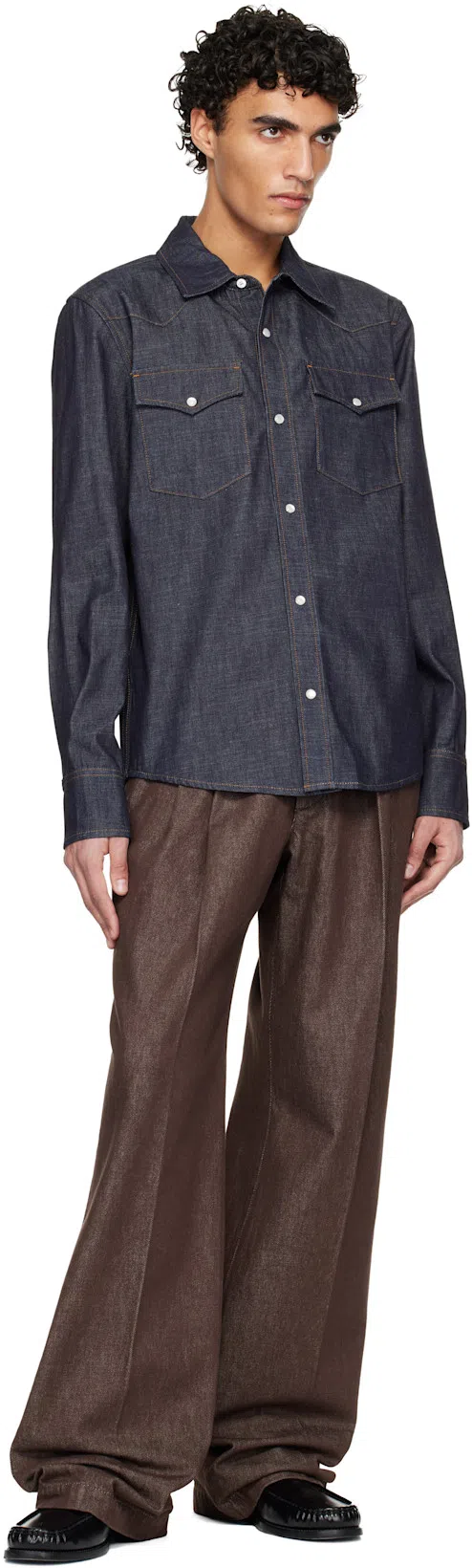 ACNE STUDIOS Stamped Monogram Calf Leather Loafers In Black