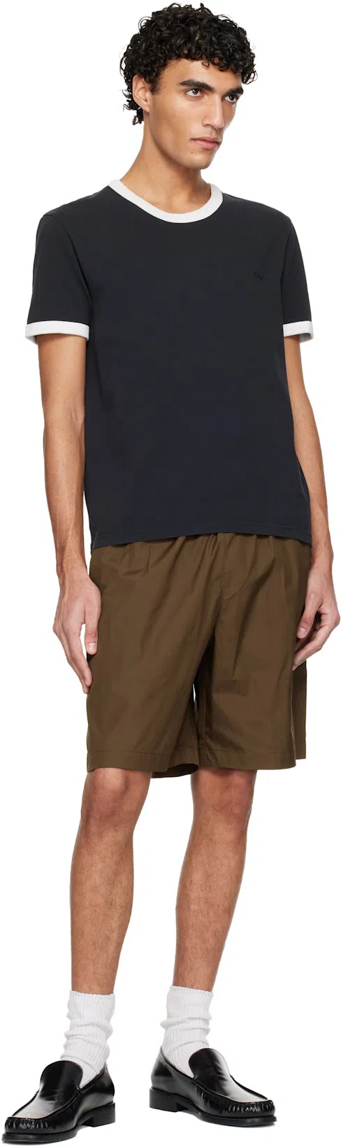 ACNE STUDIOS Stamped Monogram Calf Leather Loafers In Black