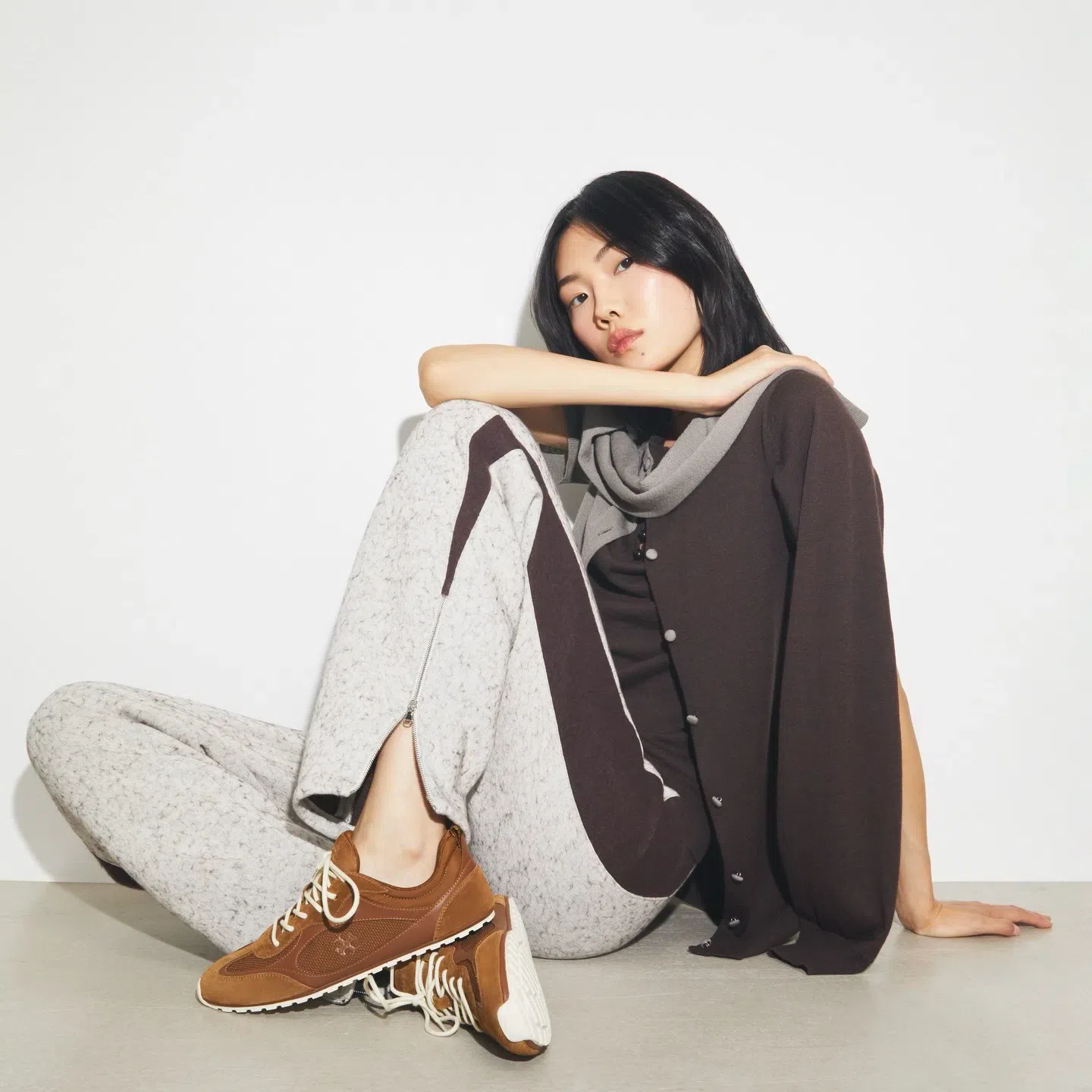 TORY BURCH Field Sneaker In Suede And Mesh Cognac Color In Brown