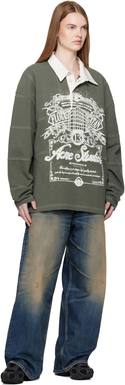 ACNE STUDIOS 2023 Rocka Low Waist Wide Jeans In Blue