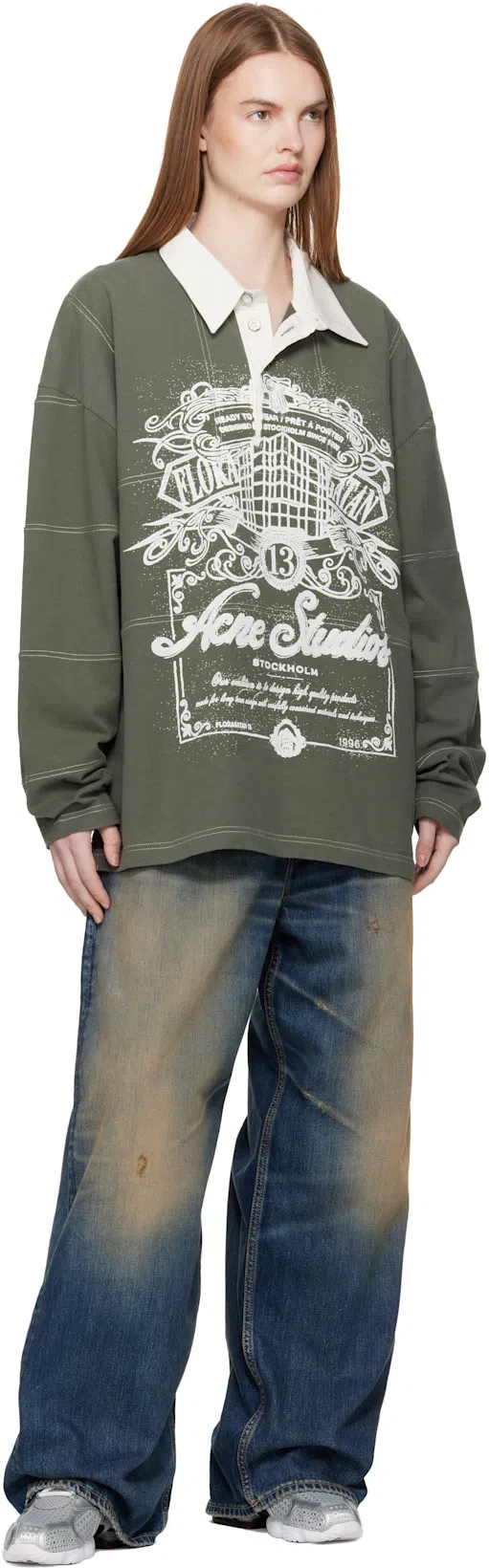 ACNE STUDIOS 2023 Rocka Low Waist Wide Jeans In Blue