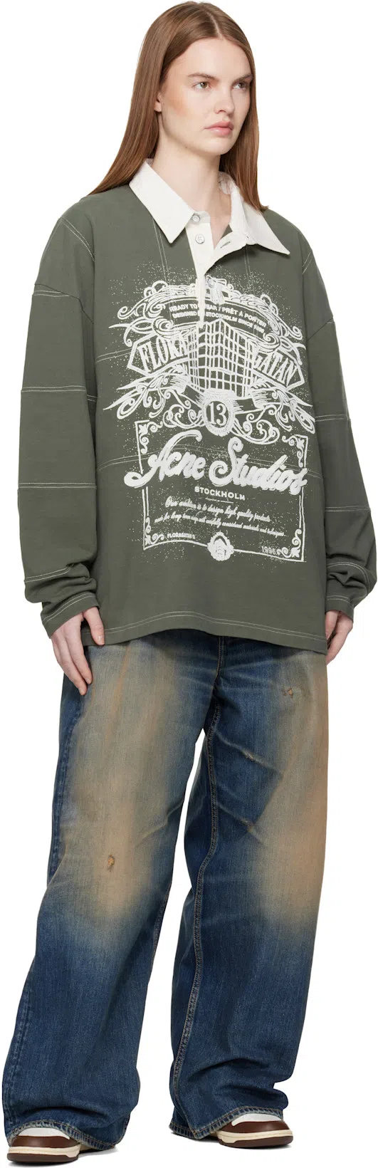 ACNE STUDIOS 2023 Rocka Low Waist Wide Jeans In Blue