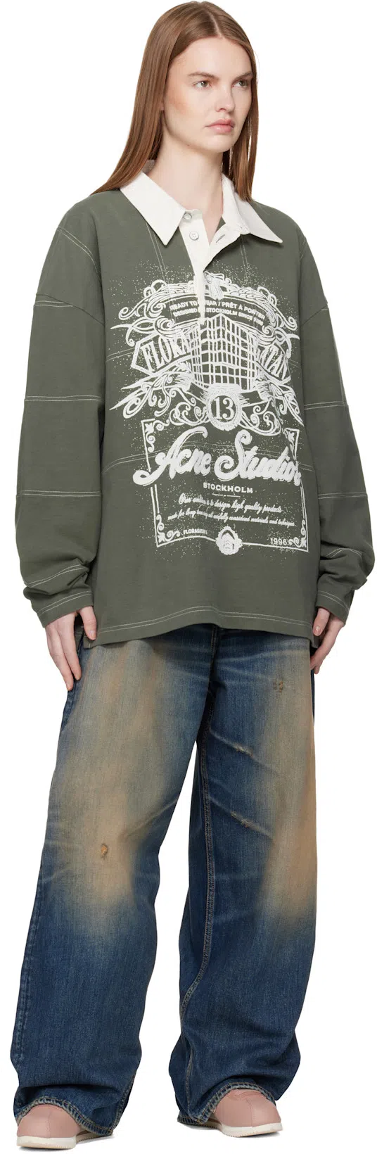 ACNE STUDIOS 2023 Rocka Low Waist Wide Jeans In Blue