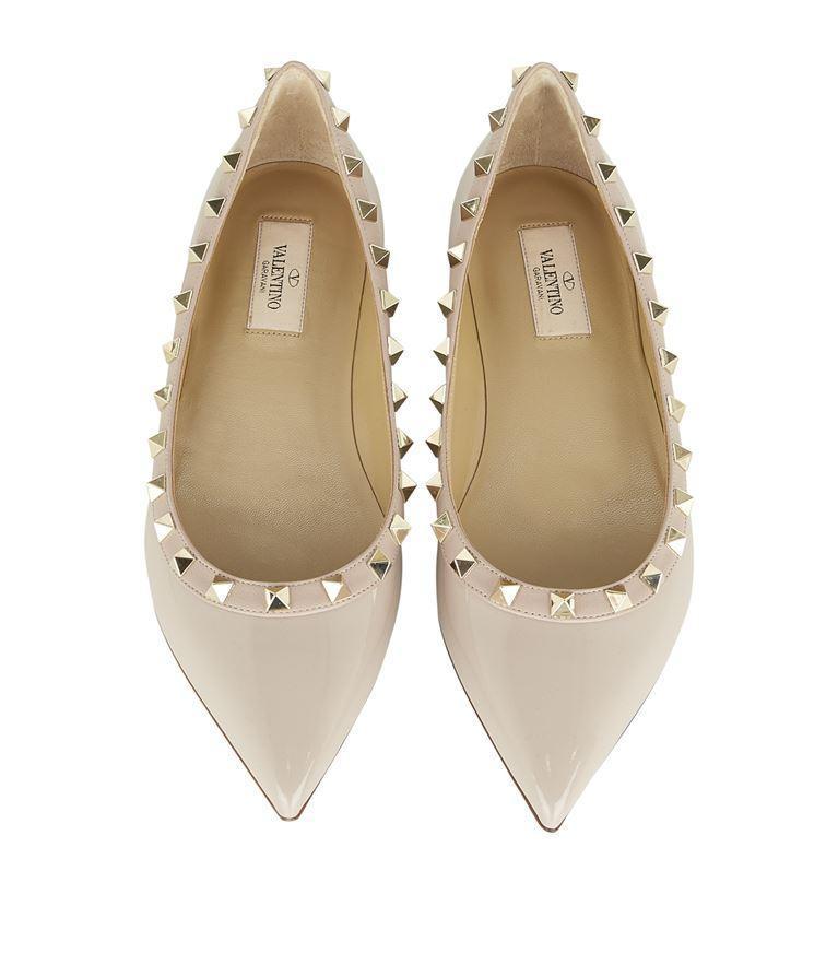 VALENTINO GARAVANI Rockstud Leather Flats In Red V