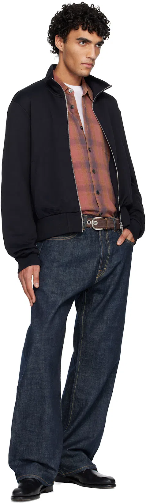 OUR LEGACY Evenin Polo Shirt Pub Argyle Fine Wool In Brown