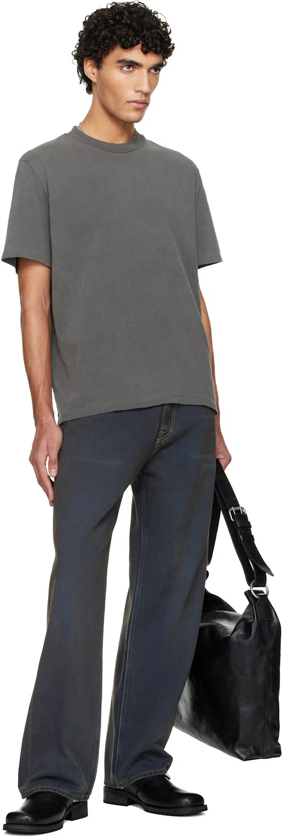 OUR LEGACY Mens Worn Black Boxy Short-sleeve Cotton-jersey T-shirt In Gray