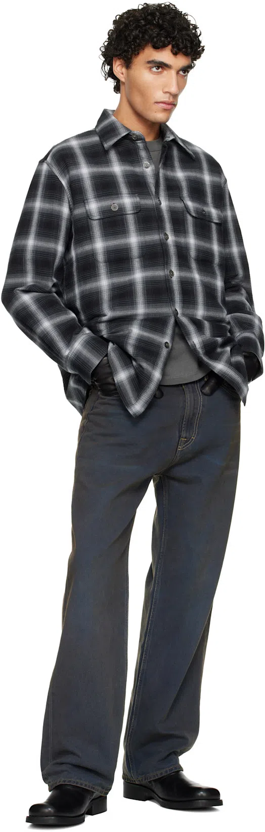 OUR LEGACY Mens Worn Black Boxy Short-sleeve Cotton-jersey T-shirt In Gray