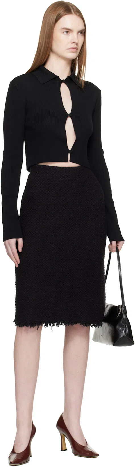 BOTTEGA VENETA Leather Stiletto Sporty Pumps In Burgundy