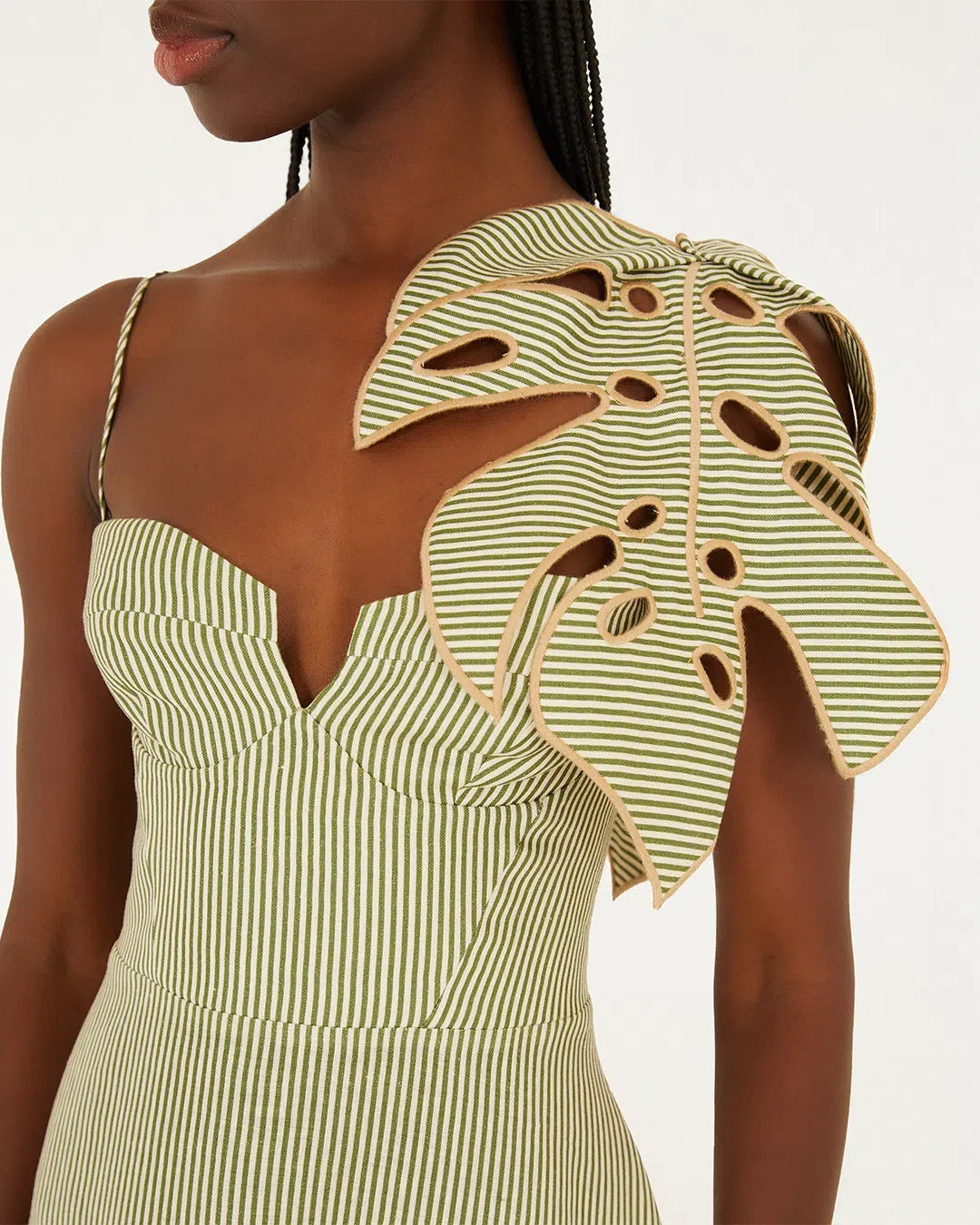 FARM RIO Off-white Coconut Tree Embroidered Euroflax Premium Linen Mini Dress