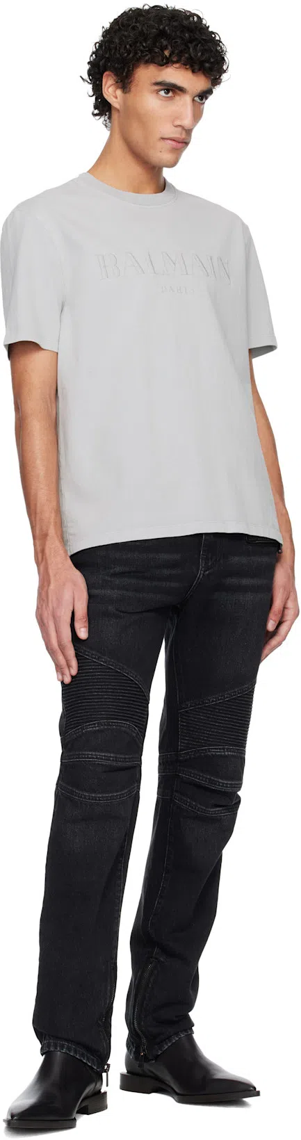 BALMAIN Straight Trousers Nylon Silk Belt Loops In Black