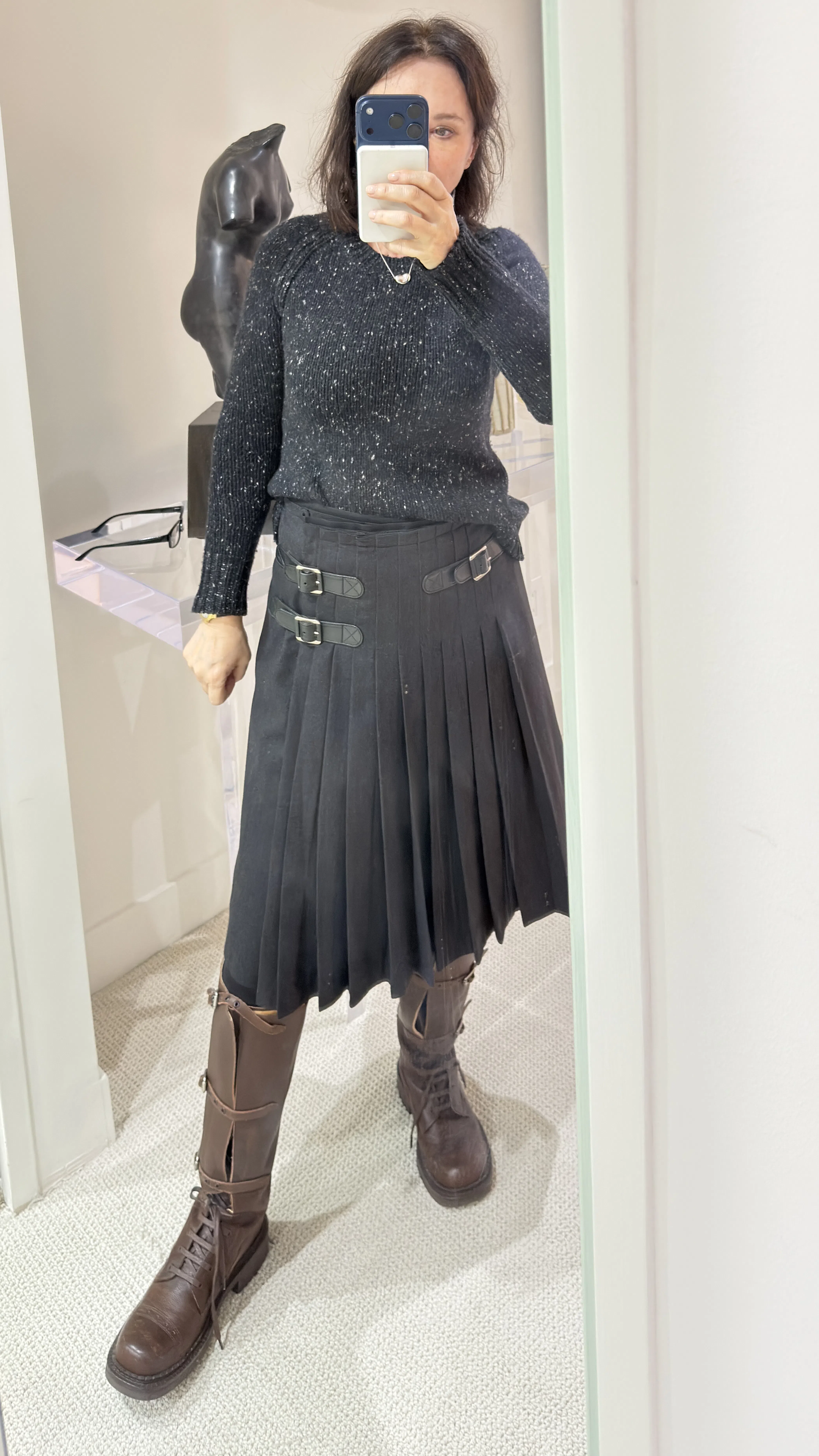 MIU MIU Multi-buckle Leather Boots In Black