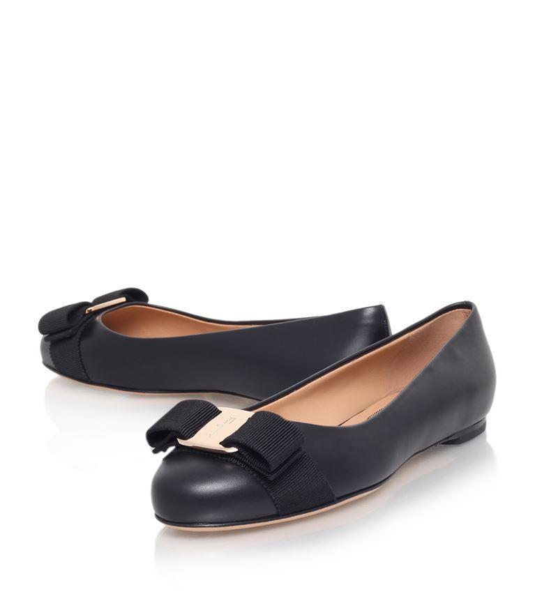 FERRAGAMO Women Vara Quilted Leather Ballet Flats In Black